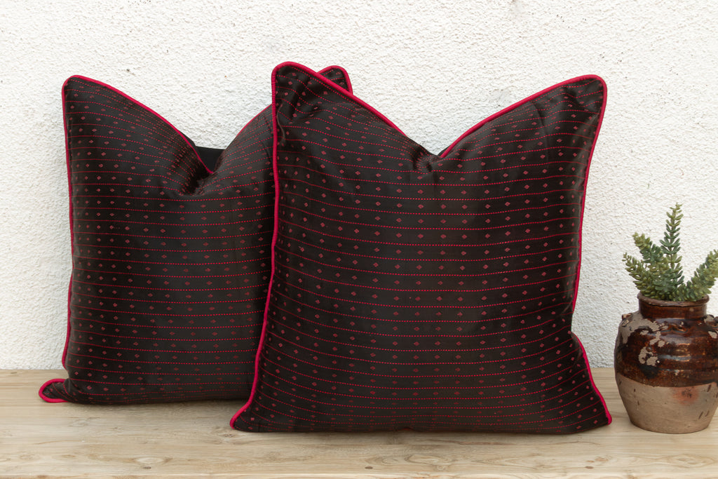 Pair of Lakhpat Dotted Gujarati Mashru Pillows