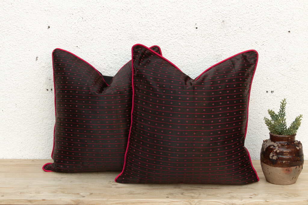 Pair of Lakhpat Dotted Gujarati Mashru Pillows (Trade)