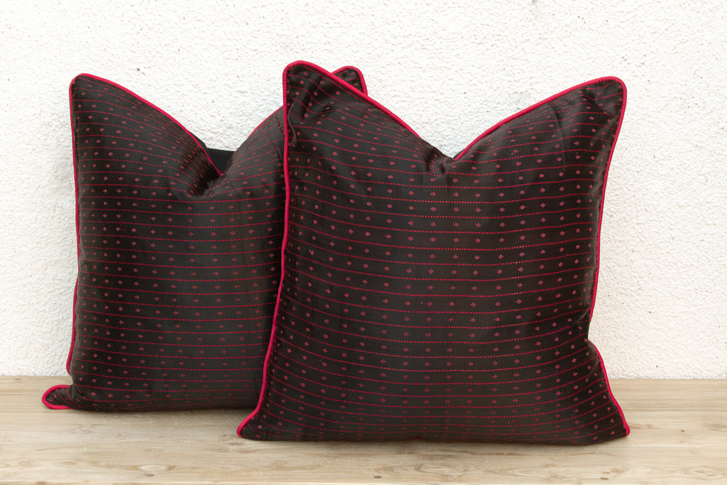 Pair of Lakhpat Dotted Gujarati Mashru Pillows