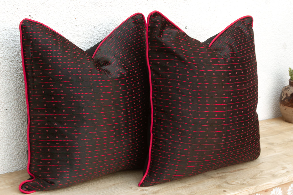 Pair of Lakhpat Dotted Gujarati Mashru Pillows