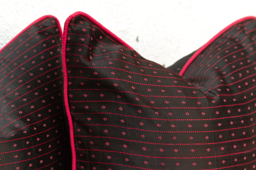 Pair of Lakhpat Dotted Gujarati Mashru Pillows