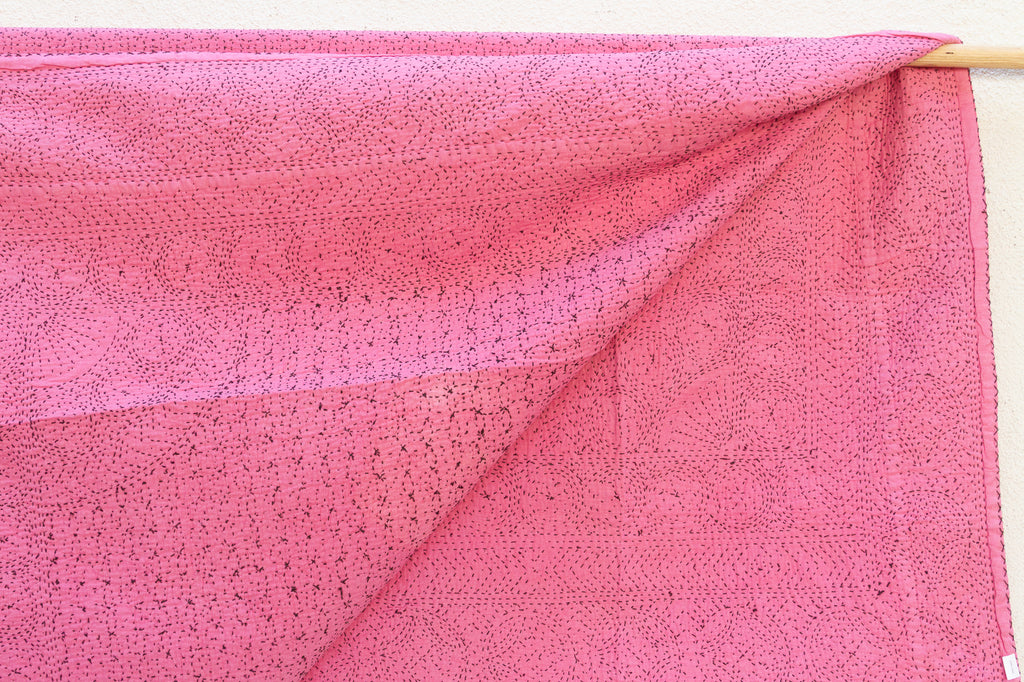 Pink Handstitched Filanan Gudari Bedcover (Trade)
