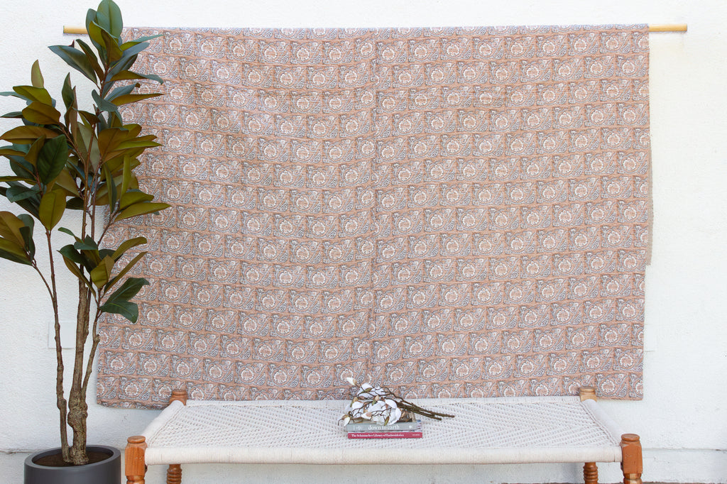 Rosewood Dust Indian Block Print Coverlet