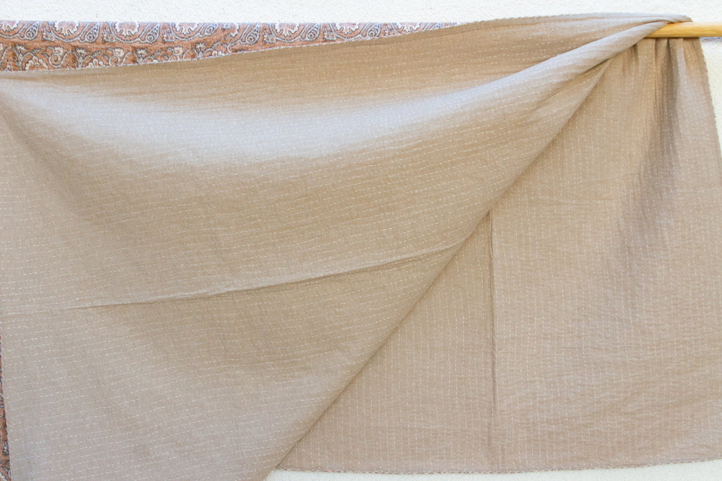 Rosewood Dust Indian Block Print Coverlet