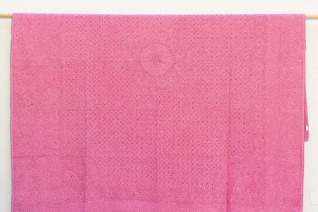 French Rose Handstitched Filanan Gudari Bedcover (Trade)