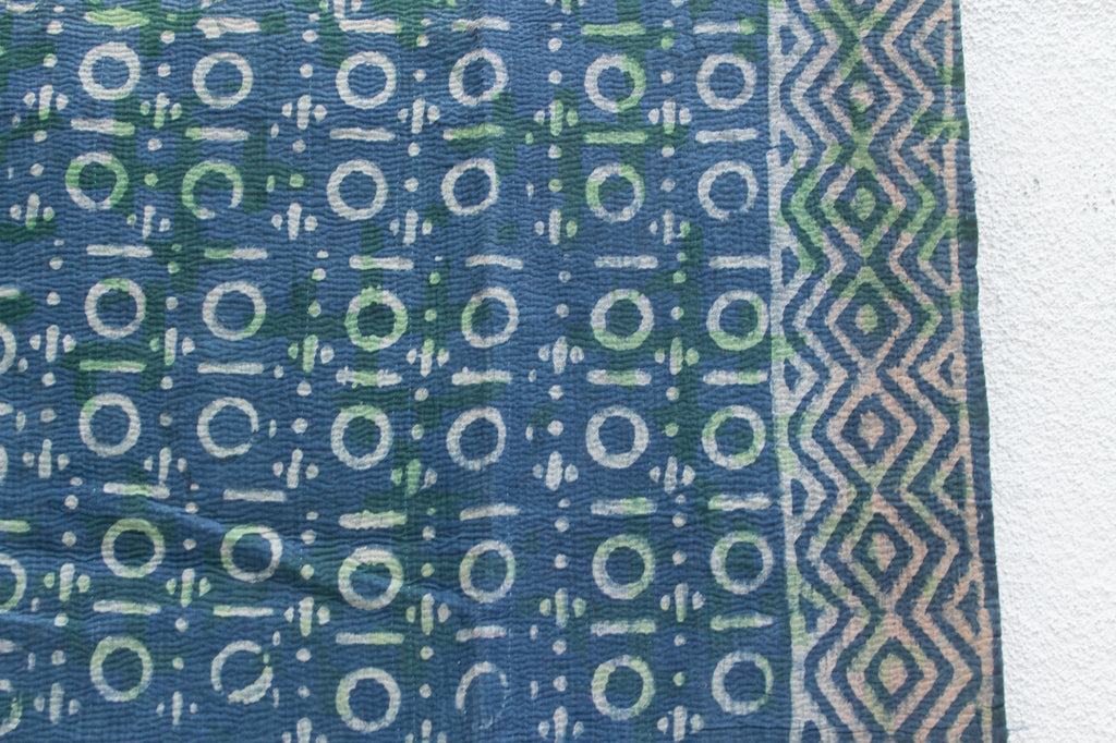 Dot & Dash Vintage Indigo Printed Throw
