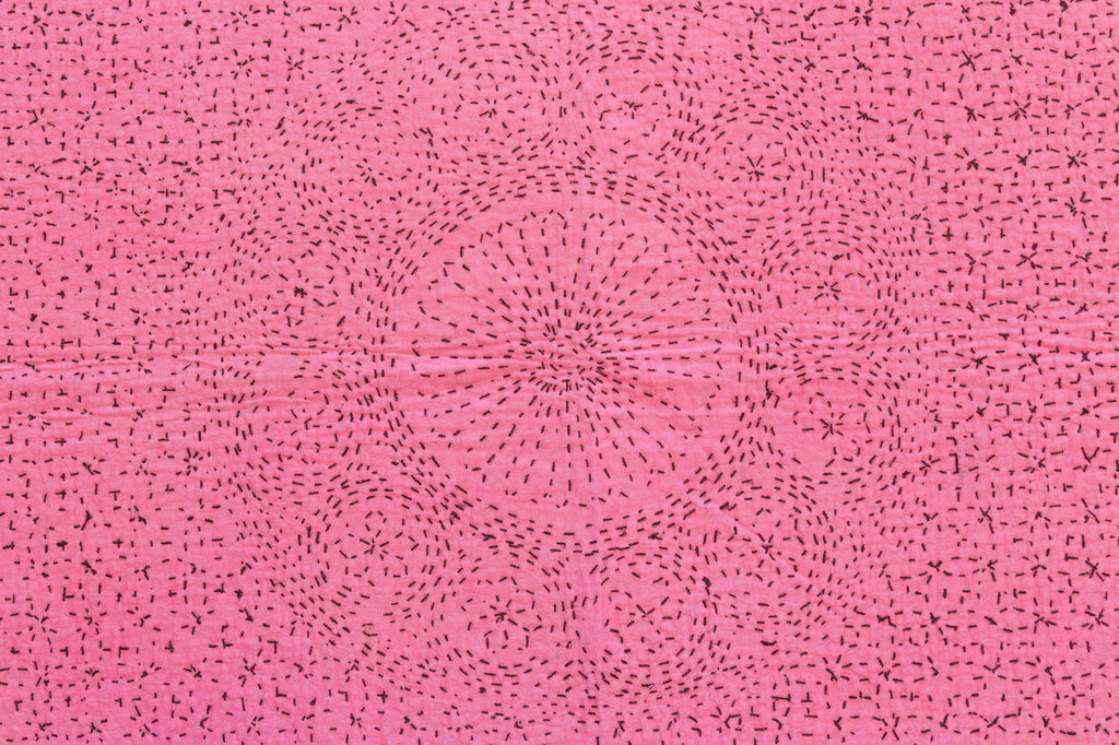 French Rose Handstitched Filanan Gudari Bedcover (Trade)