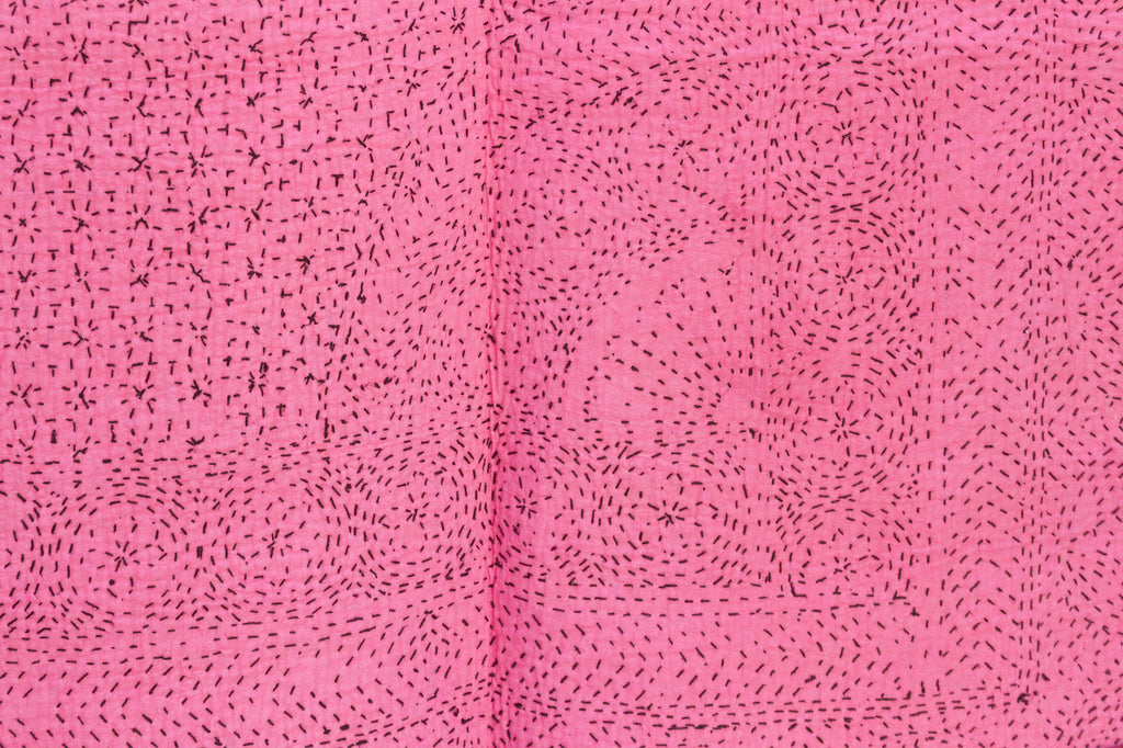 French Rose Handstitched Filanan Gudari Bedcover (Trade)