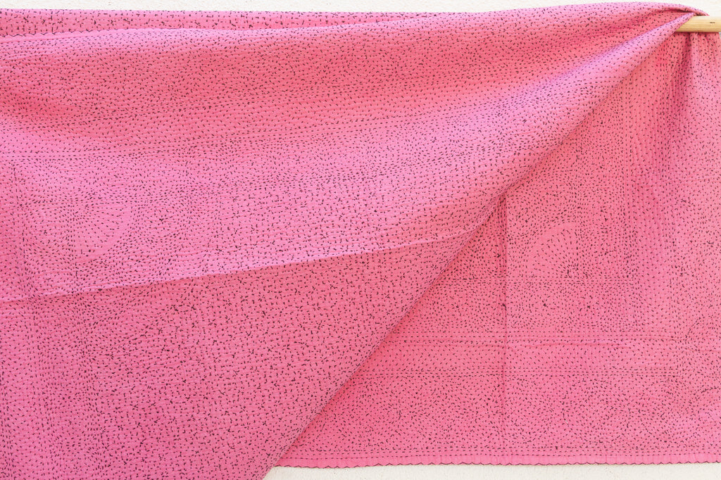 French Rose Handstitched Filanan Gudari Bedcover (Trade)