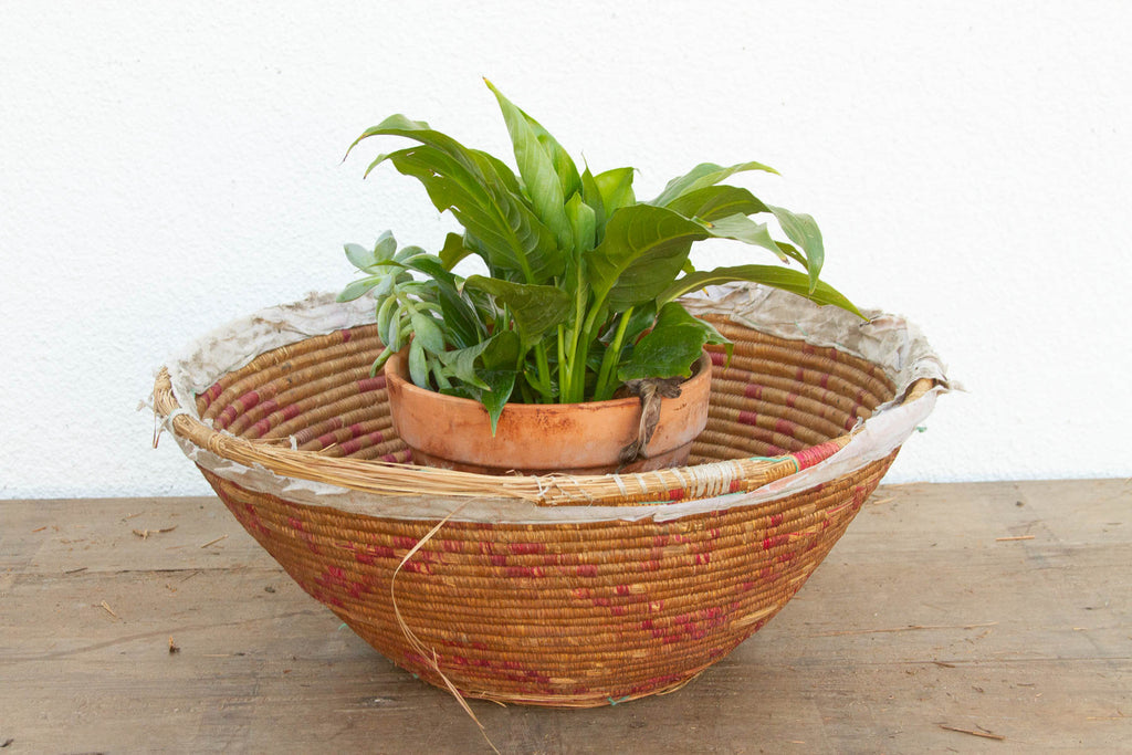Farmhouse Nomadic Basket with Pink and Natural Colors (Trade)