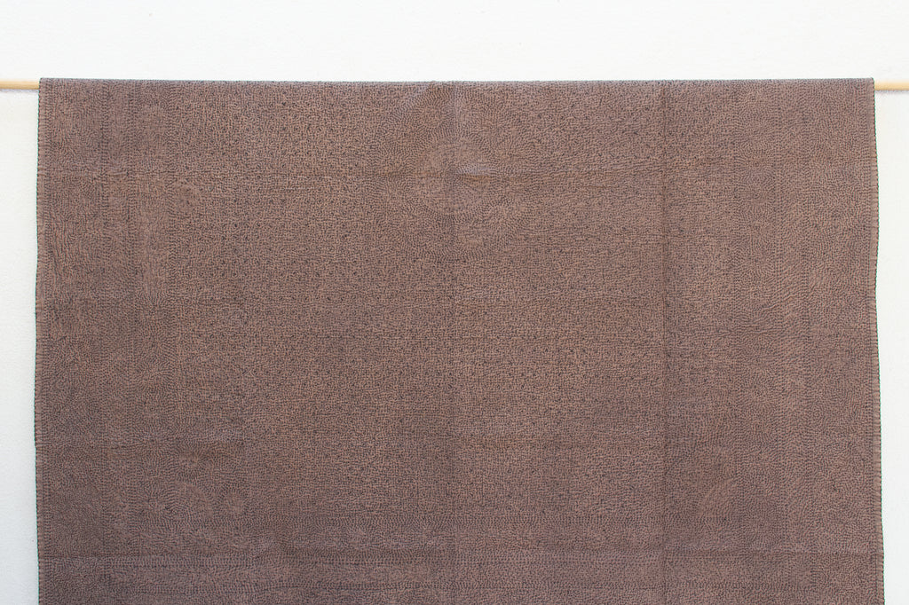 Earthen Taupe Handstitched Filanan Gudari Bedcover