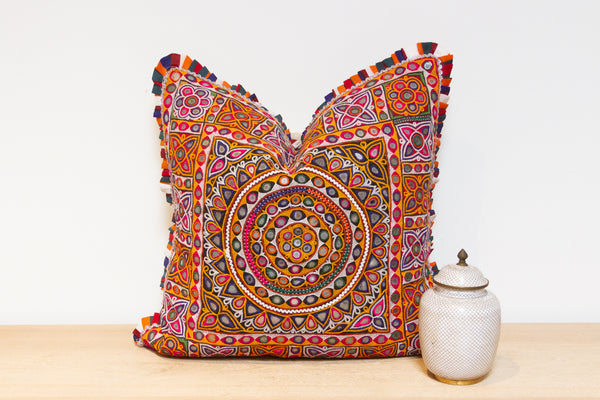 Adya Rajasthani Embroidered Decorative Pillow