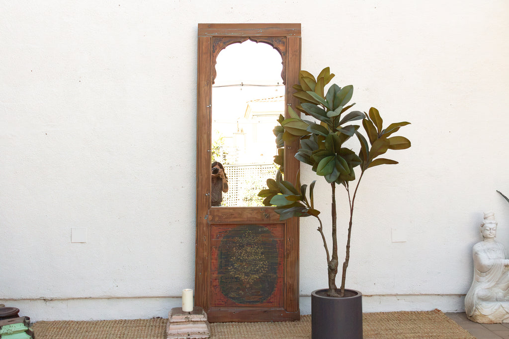 Tall Antique Indian Arched Mirror