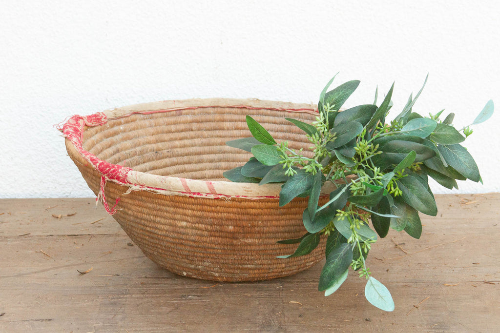 Harvest Basket with Old Textile Rim (Trade)