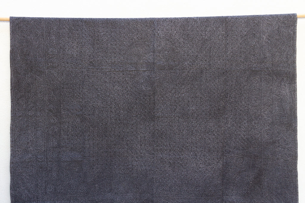 Charcoal Slate Handstitched Filanan Gudari Bedcover