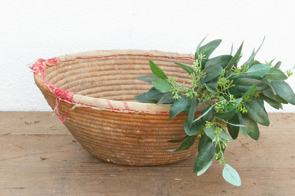 Harvest Basket with Old Textile Rim (Trade)