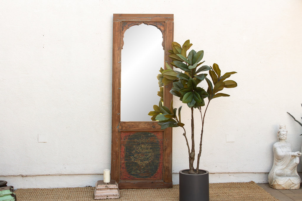 Tall Antique Indian Arched Mirror