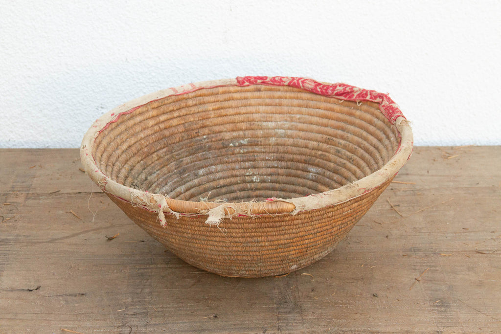 Harvest Basket with Old Textile Rim (Trade)
