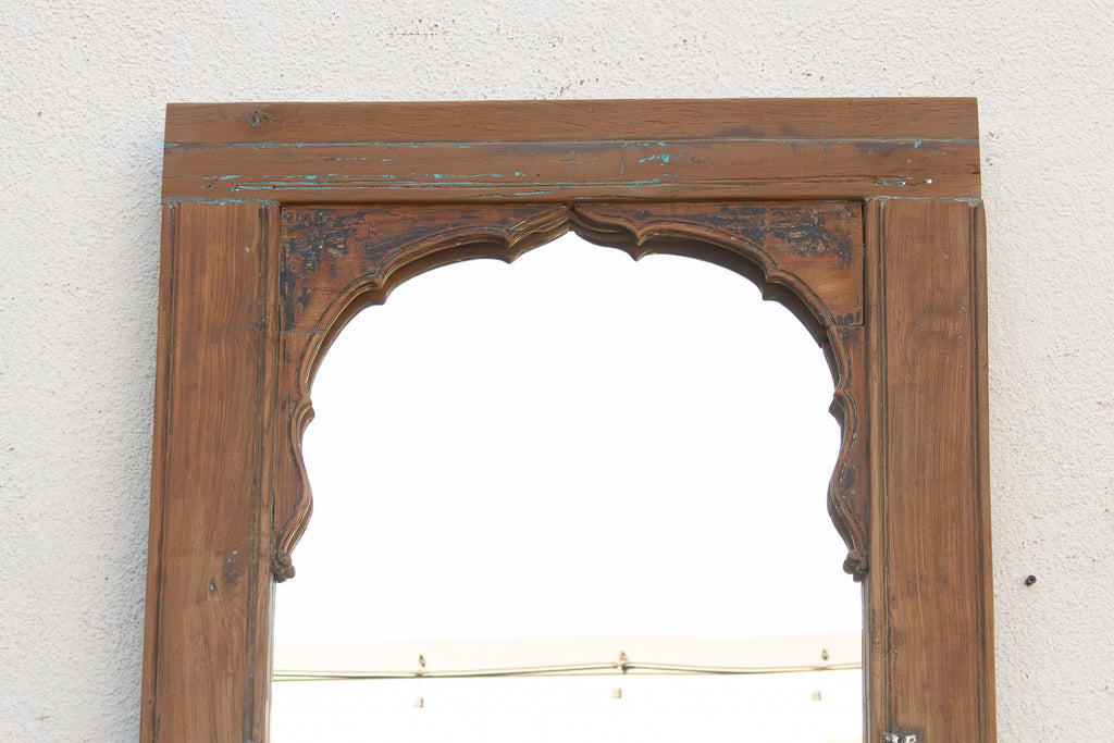 Tall Antique Indian Arched Mirror