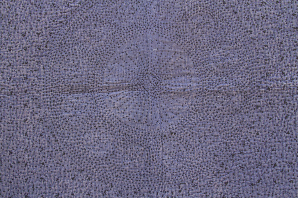 Midnight Indigo Handstitched Filanan Gudari Bedcover