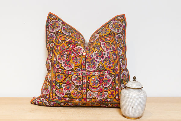 Chavi Rajasthani Embroidered Decorative Pillow