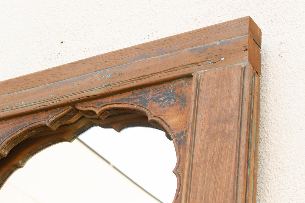 Tall Antique Indian Arched Mirror