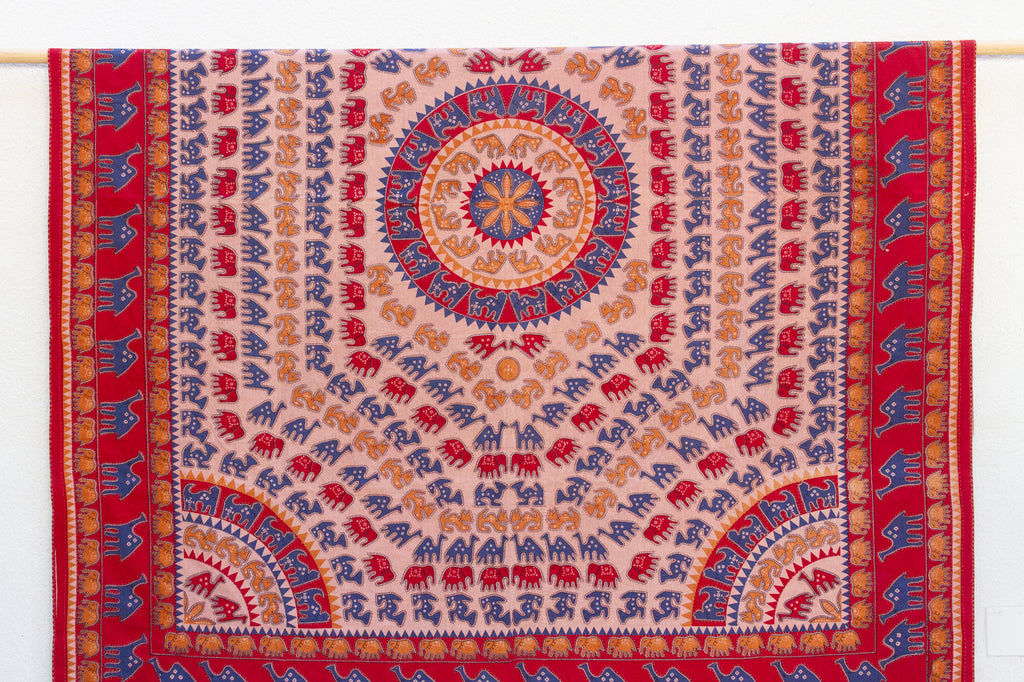 Festival Parade Indian Block Print Coverlet