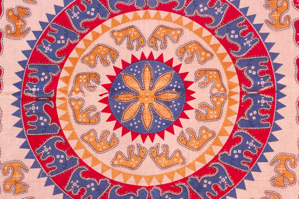 Festival Parade Indian Block Print Coverlet