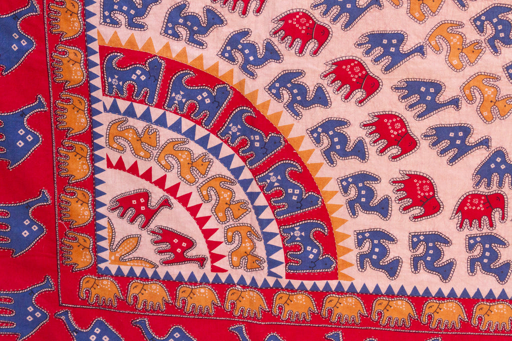 Festival Parade Indian Block Print Coverlet