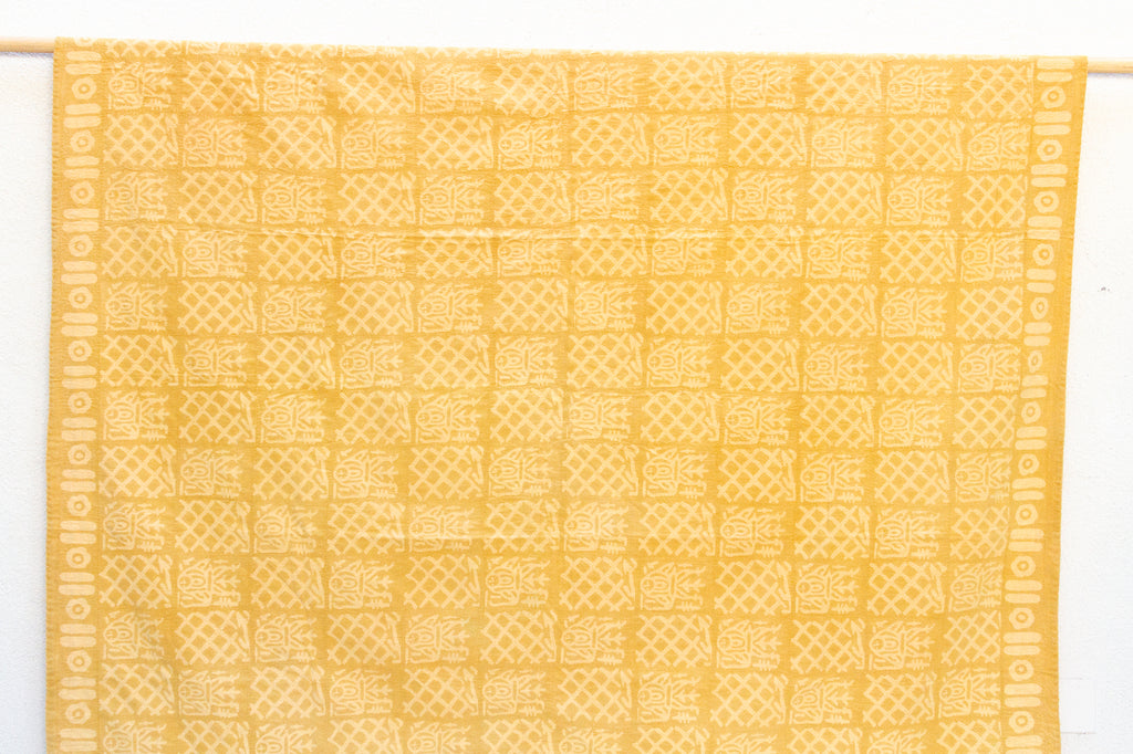 Golden Tiles Indian Block Print Coverlet