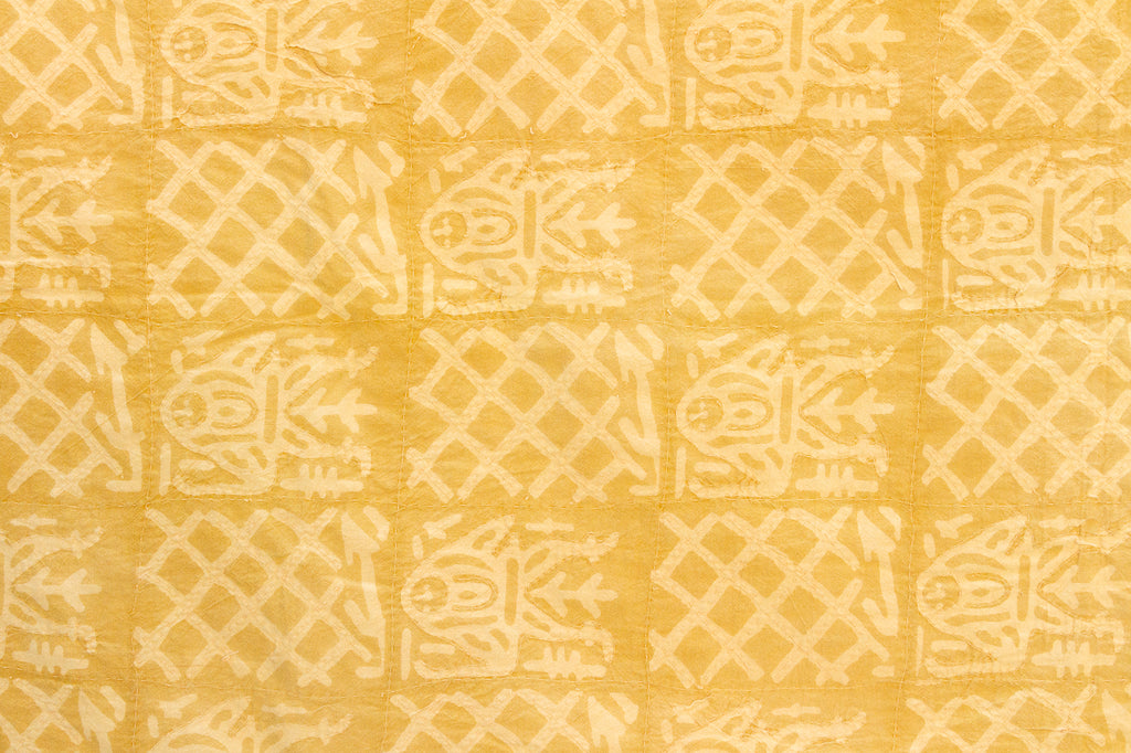 Golden Tiles Indian Block Print Coverlet