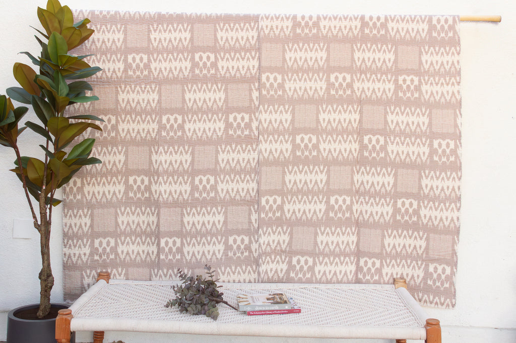 Ikat Rhythm Indian Block Print Coverlet