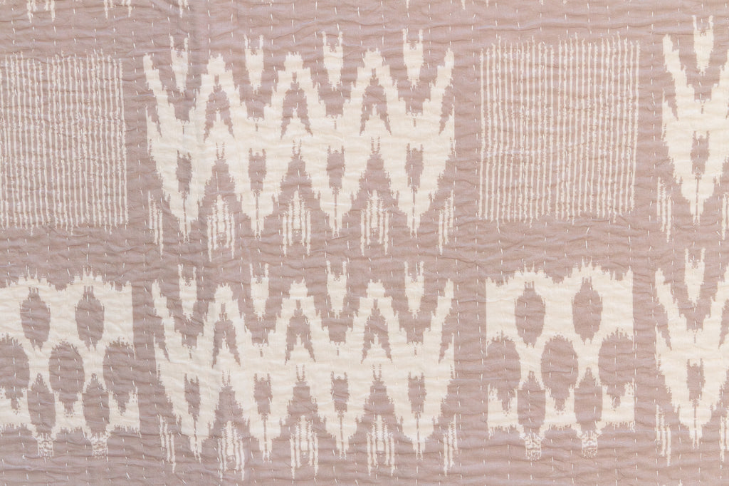 Ikat Rhythm Indian Block Print Coverlet