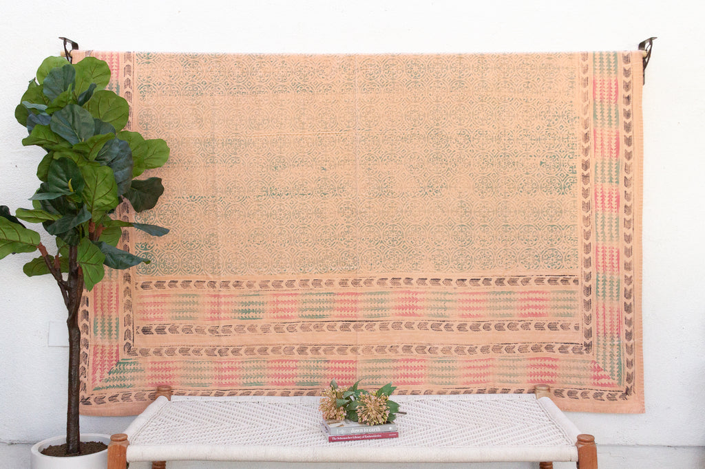 Moorish Mosaic Indian Block Print Bedcover