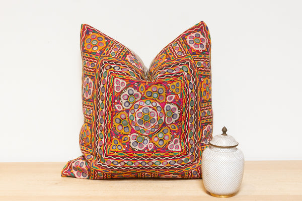Jiya Rajasthani Embroidered Decorative Pillow
