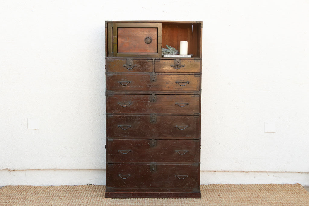 Antique Meiji Period Tall Tansu Dresser