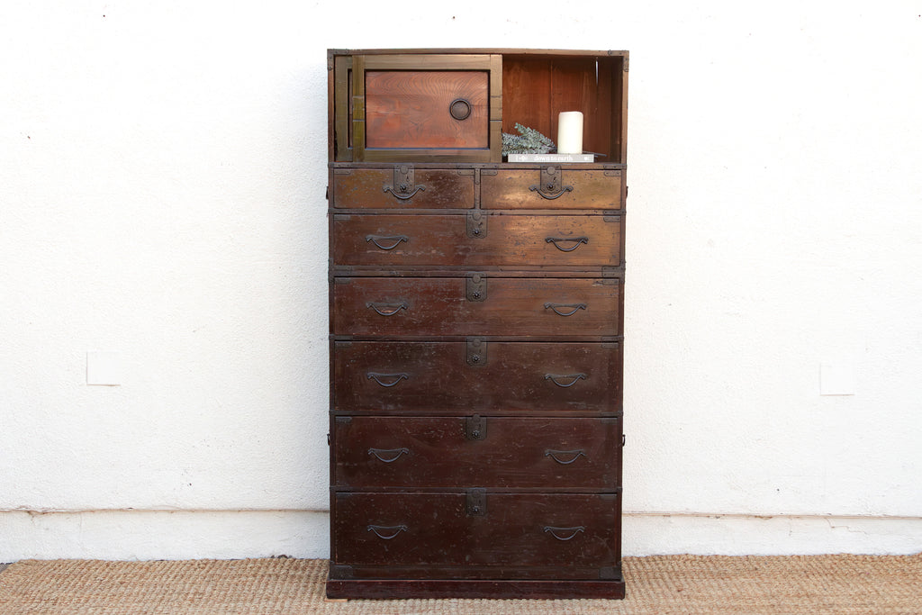 Antique Meiji Period Tall Tansu Dresser