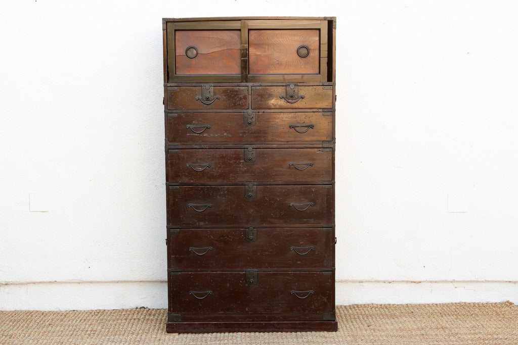 Antique Meiji Period Tall Tansu Dresser