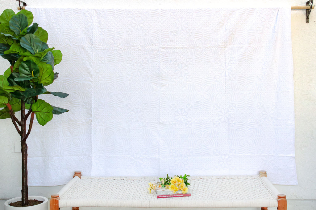 Lily of the Valley Floral Applique Bedcover