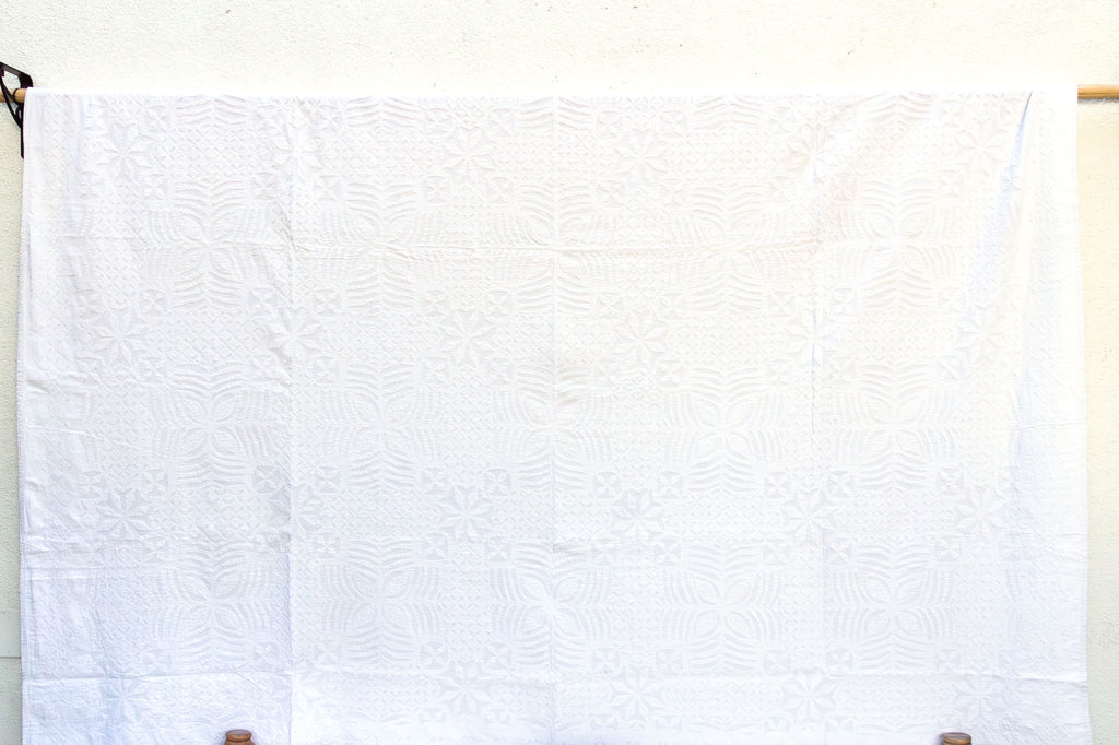 Lily of the Valley Floral Applique Bedcover