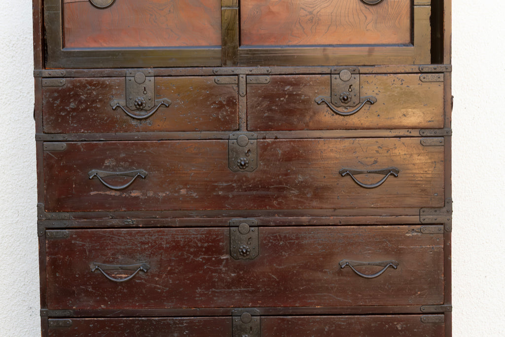 Antique Meiji Period Tall Tansu Dresser