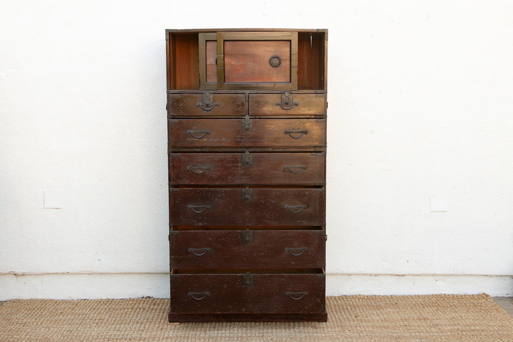 Antique Meiji Period Tall Tansu Dresser