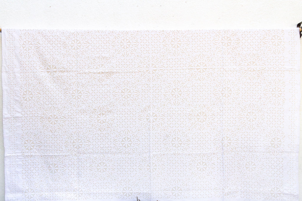 Starflower Artisan Cotton Cutwork Bedcover