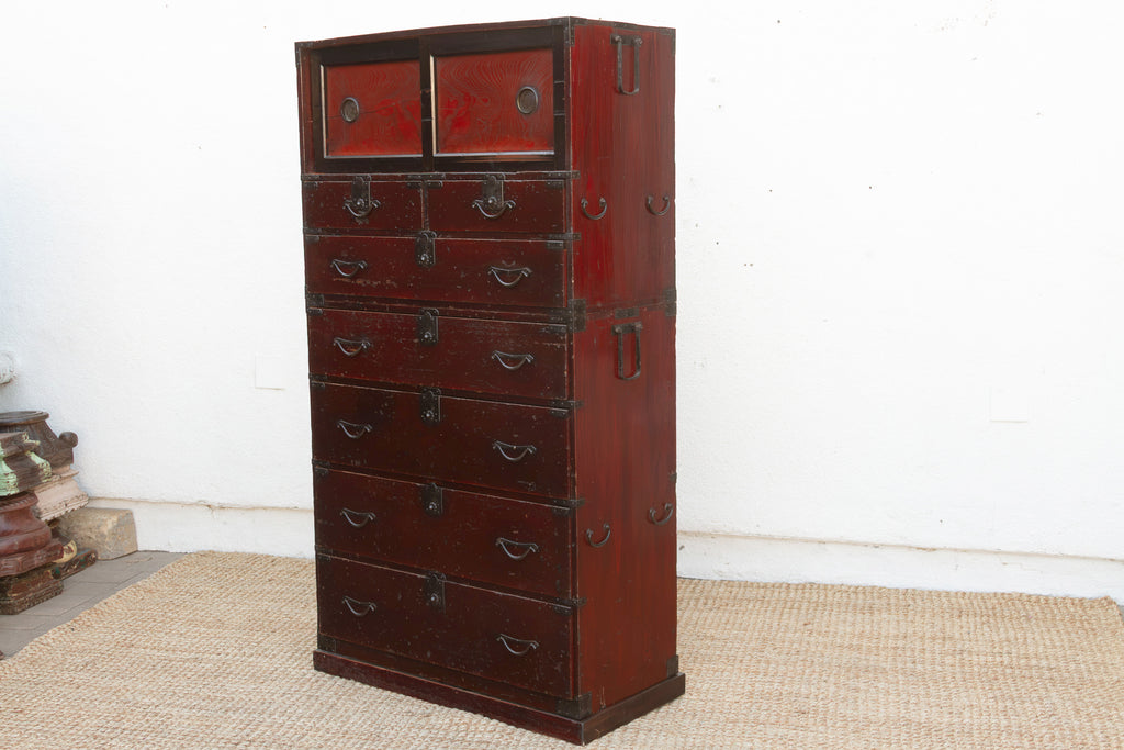 Antique Meiji Period Tall Tansu Dresser