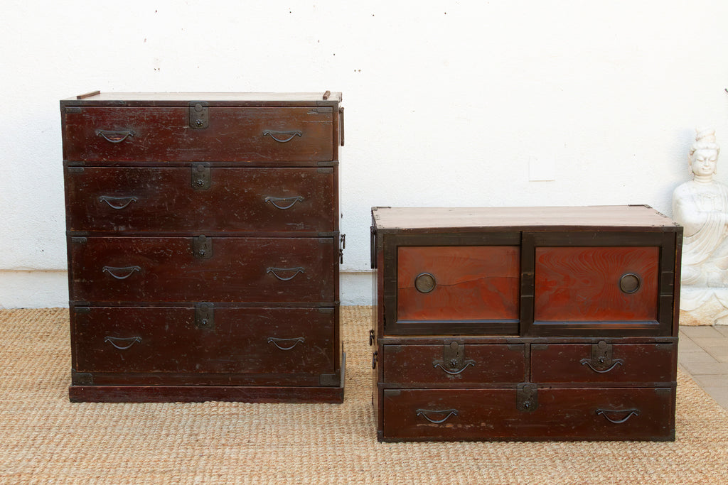 Antique Meiji Period Tall Tansu Dresser