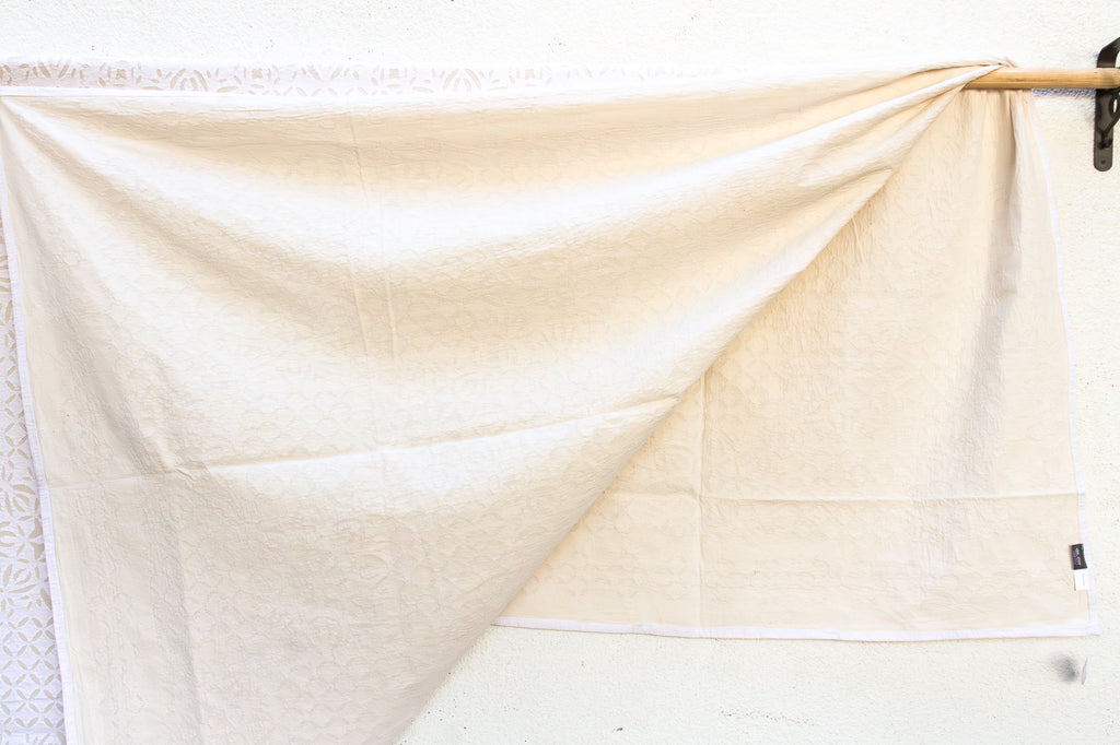 Starflower Artisan Cotton Cutwork Bedcover