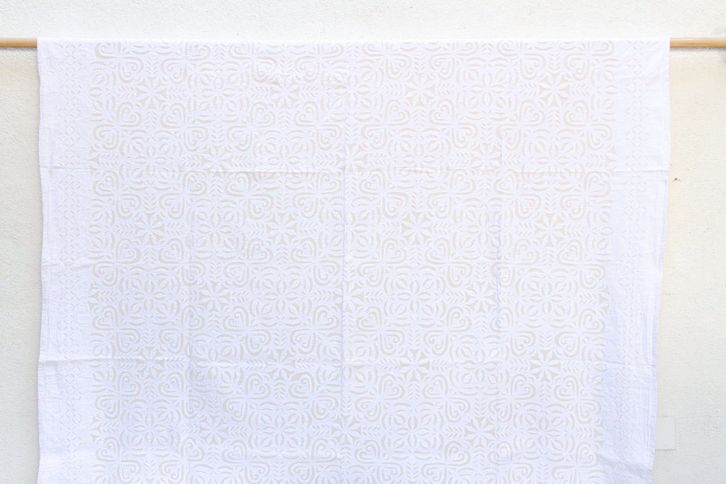 Rose Mosaic Floral Applique Bedcover