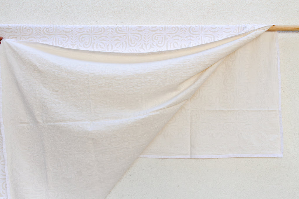 Rose Mosaic Floral Applique Bedcover