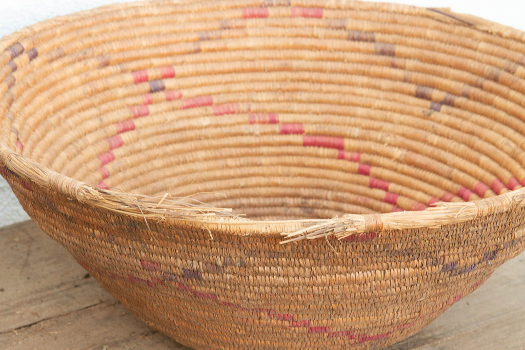 Antique Floral Motif Harvesting Basket