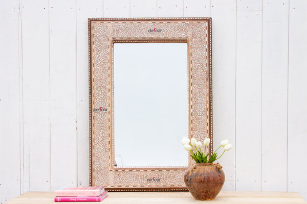 Modern Farmhouse Anglo-Indian Inlay Mirror